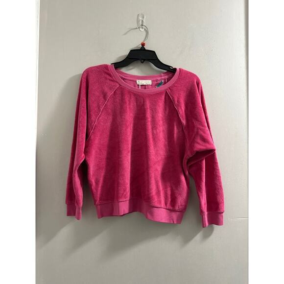 Suzie Kondi The Saba Raglan Top in Terry Pink size XS FLAW - Picture 1 of 7